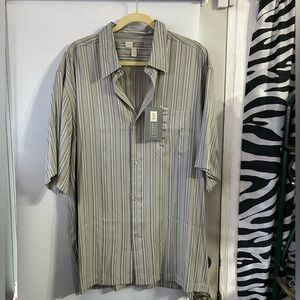 Men’s Joseph  Abboud Striped Camp Shirt XXL beautiful material, machine washable